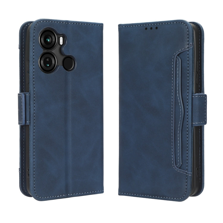 For Itel P40 Skin Feel Calf Texture Card Slots Leather Phone Case(Blue) - More Brand by buy2fix | Online Shopping UK | buy2fix