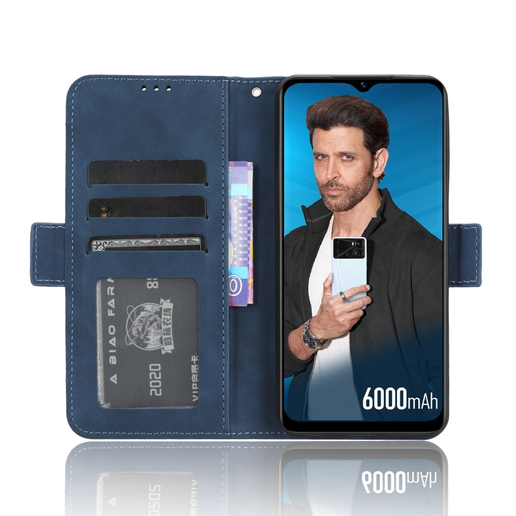 For Itel P40 Skin Feel Calf Texture Card Slots Leather Phone Case(Blue) - More Brand by buy2fix | Online Shopping UK | buy2fix