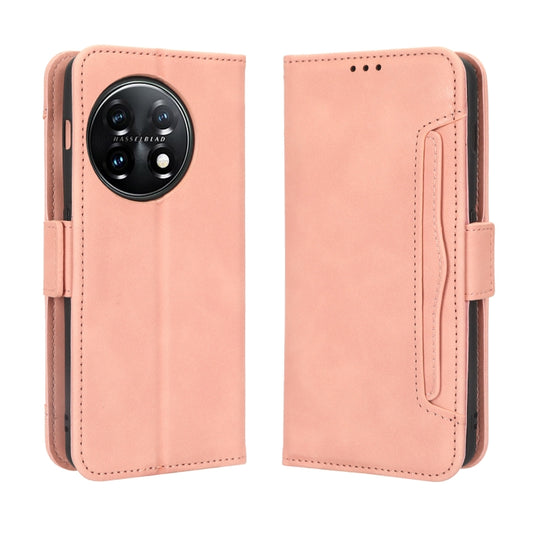 For OnePlus 11R / Ace 2 Skin Feel Calf Texture Card Slots Leather Phone Case(Pink) by buy2fix