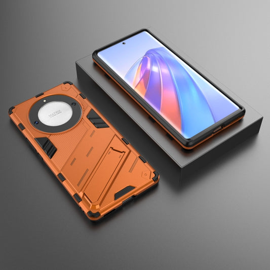 For Honor X9a/X40 5G/Magic5 Lite Punk Armor PC + TPU Phone Case with Holder(Orange) by buy2fix