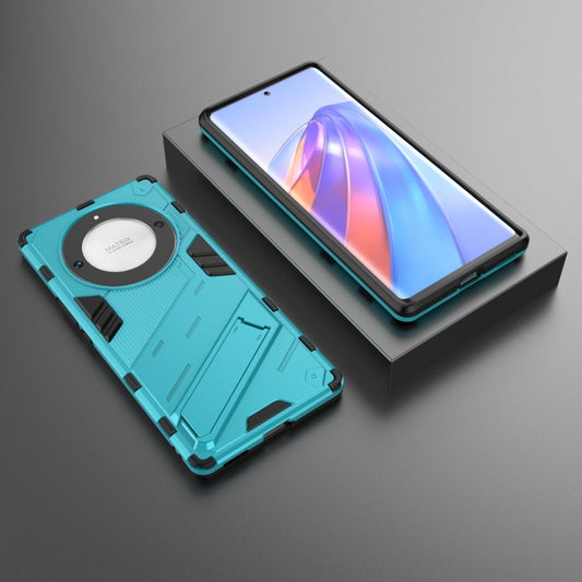 For Honor X9a/X40 5G/Magic5 Lite Punk Armor PC + TPU Phone Case with Holder(Blue) by buy2fix