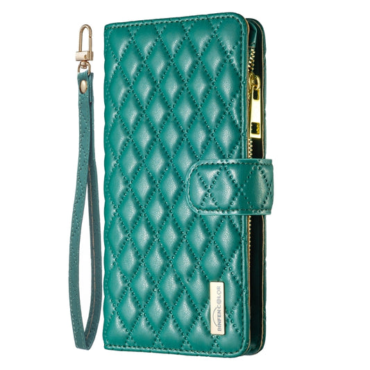 For Xiaomi Redmi Note 12 4G Global Diamond Lattice Zipper Wallet Leather Flip Phone Case(Green) by buy2fix
