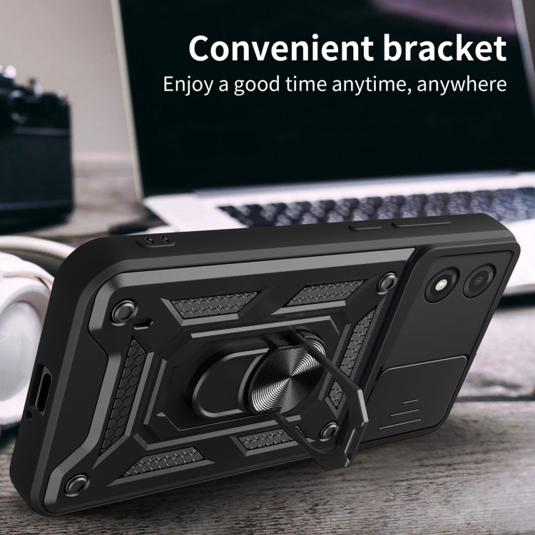 For Motorola Moto E13 4G Sliding Camera Cover Design TPU+PC Phone Case(Black) by buy2fix
