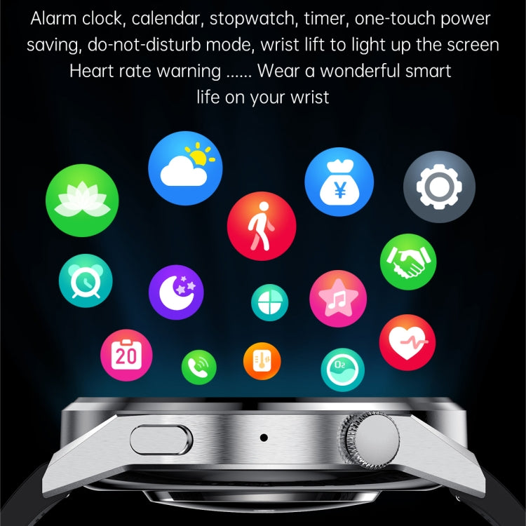 PG3 Pro 1.41 inch TFT Screen Smart Watch, Support Heart Rate / Blood Pressure Monitoring(Black Silver) by buy2fix