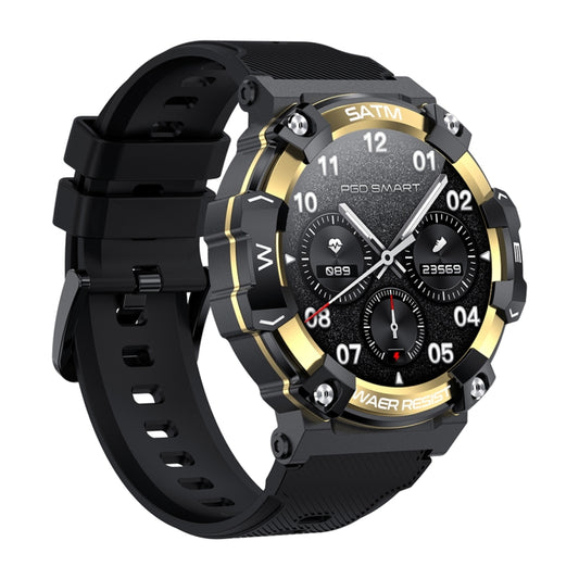 PG666 1.39 inch TFT Screen Bluetooth Call Smart Watch, Support Heart Rate / Blood Pressure Monitoring(Black Gold) by buy2fix
