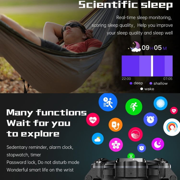 PG666 1.39 inch TFT Screen Bluetooth Call Smart Watch, Support Heart Rate / Blood Pressure Monitoring(Black Silver) by buy2fix