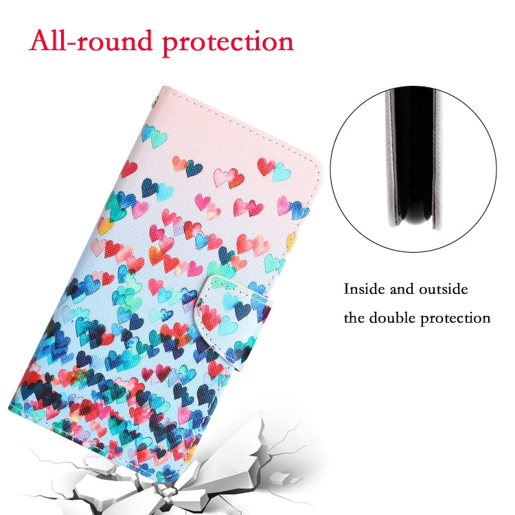For Xiaomi Redmi 12C Colored Drawing Leather Phone Case(Heart) by buy2fix