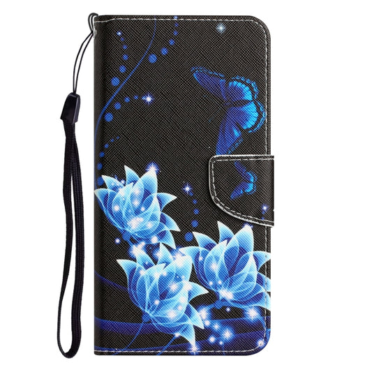 For Xiaomi Redmi 12C Colored Drawing Leather Phone Case(Blue Butterfly) by buy2fix