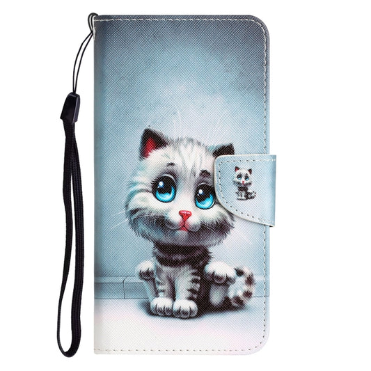For Xiaomi Redmi 12C Colored Drawing Leather Phone Case(Blue Eyes) by buy2fix