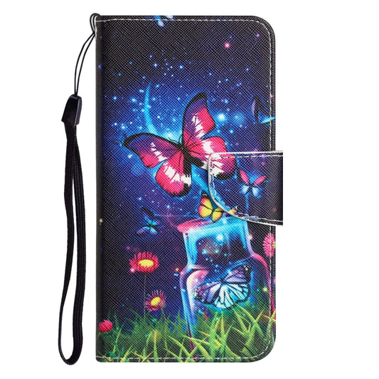 For Xiaomi Redmi 12C Colored Drawing Leather Phone Case(Bottle Butterfly) by buy2fix