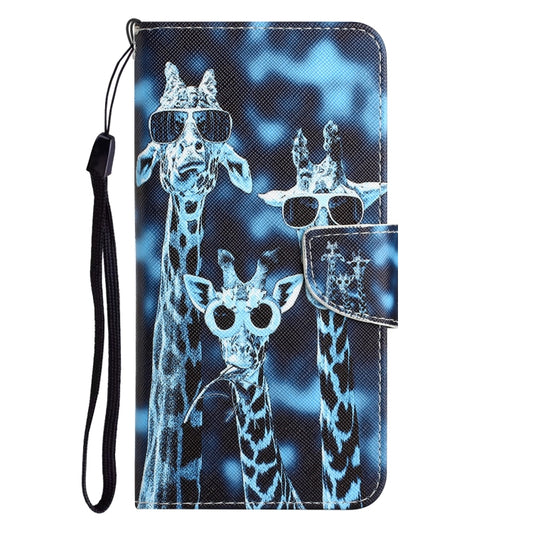 For Xiaomi Redmi 12C Colored Drawing Leather Phone Case(Giraffes) by buy2fix