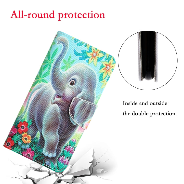 For Xiaomi Redmi Note 12 5G Global/Poco X5 Colored Drawing Leather Phone Case(Elephant) by buy2fix