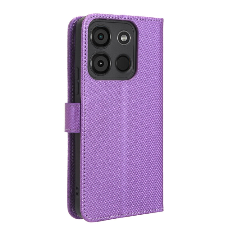 For Itel A60 Diamond Texture Leather Phone Case(Purple) - More Brand by buy2fix | Online Shopping UK | buy2fix