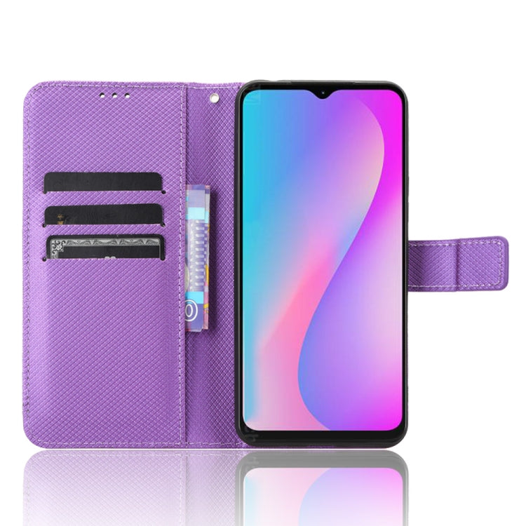 For Itel A60 Diamond Texture Leather Phone Case(Purple) - More Brand by buy2fix | Online Shopping UK | buy2fix