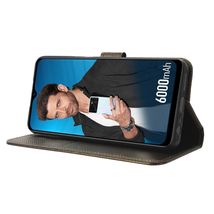 For Itel P40 Diamond Texture Leather Phone Case(Brown) - More Brand by buy2fix | Online Shopping UK | buy2fix
