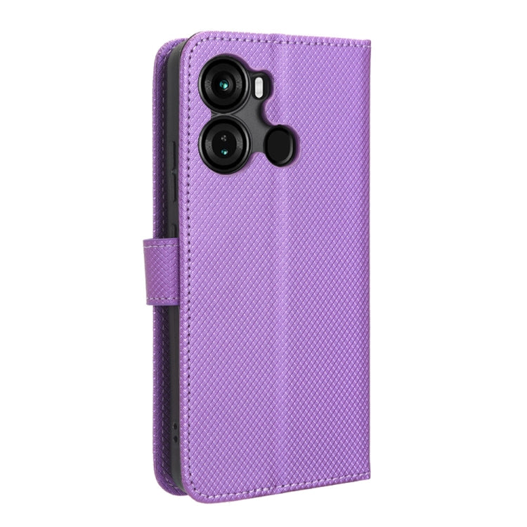 For Itel P40 Diamond Texture Leather Phone Case(Purple) - More Brand by buy2fix | Online Shopping UK | buy2fix