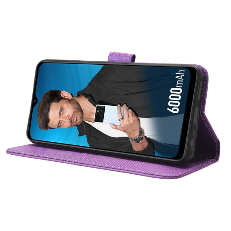 For Itel P40 Diamond Texture Leather Phone Case(Purple) - More Brand by buy2fix | Online Shopping UK | buy2fix