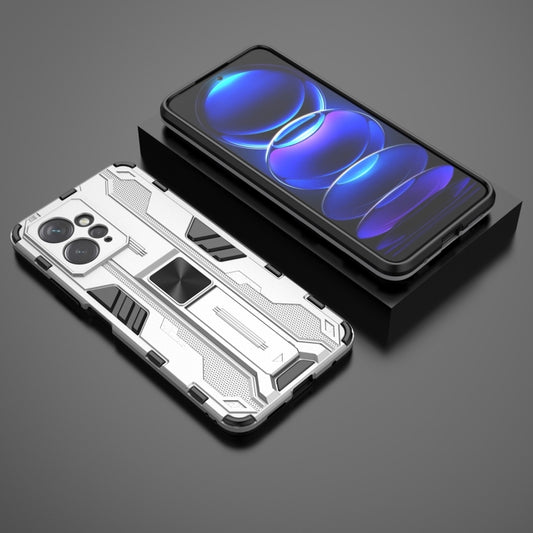 For Xiaomi Redmi Note 12 4G Supersonic PC + TPU Shock-proof Phone Case with Holder(Silver) by buy2fix