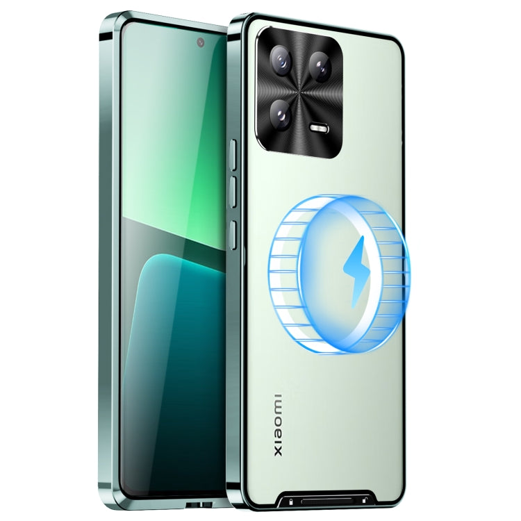 For Xiaomi 13 MagSafe Magnetic Frosted Metal Phone Case(Green) - Xiaomi Cases by buy2fix | Online Shopping UK | buy2fix