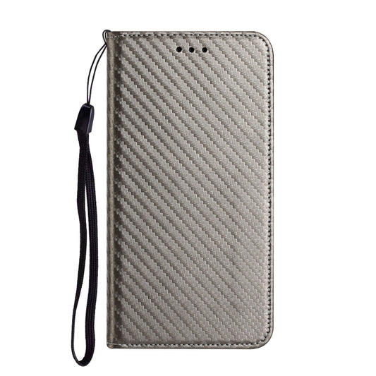 For Xiaomi Redmi Note 12 4G Global Carbon Fiber Texture Magnetic Flip Leather Phone Case(Grey) by buy2fix