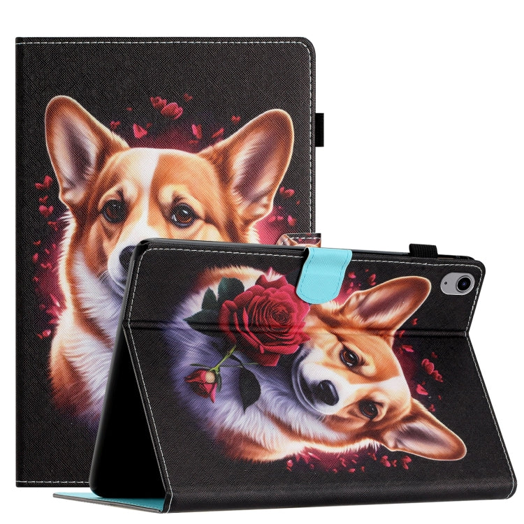 For iPad mini 2024 / mini 6 Coloured Drawing Stitching Smart Leather Tablet Case(Corgi) - iPad mini 6 Cases by buy2fix | Online Shopping UK | buy2fix