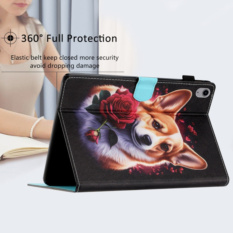 For iPad mini 2024 / mini 6 Coloured Drawing Stitching Smart Leather Tablet Case(Corgi) - iPad mini 6 Cases by buy2fix | Online Shopping UK | buy2fix