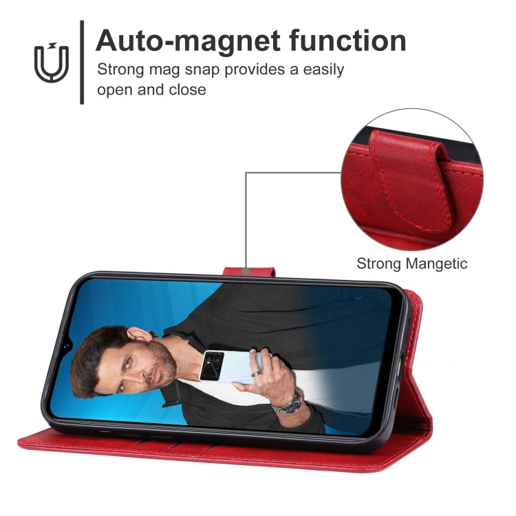 For Itel P40 Leather Phone Case(Red) - More Brand by buy2fix | Online Shopping UK | buy2fix