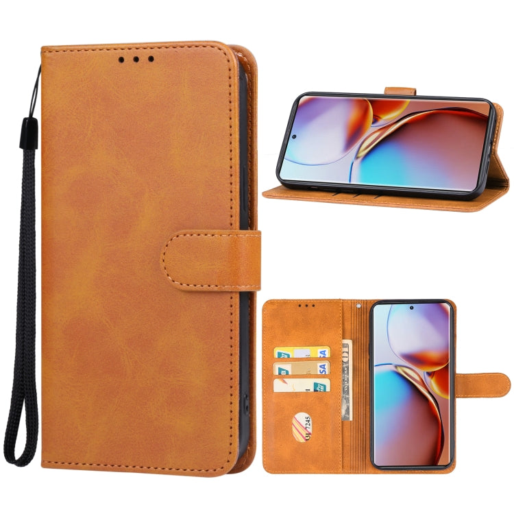 For Motorola Edge 40 Leather Phone Case(Brown) - by buy2fix | Online Shopping UK | buy2fix