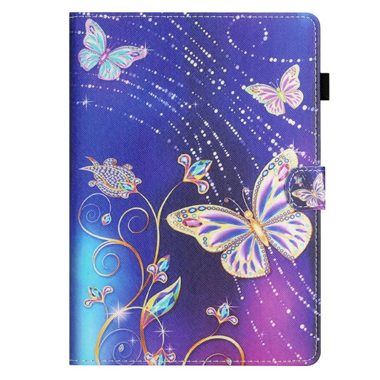 For Amazon Fire HD 8 / HD 8 Plus 2022 Coloured Drawing Stitching Smart Leather Tablet Case(Butterfly) by buy2fix
