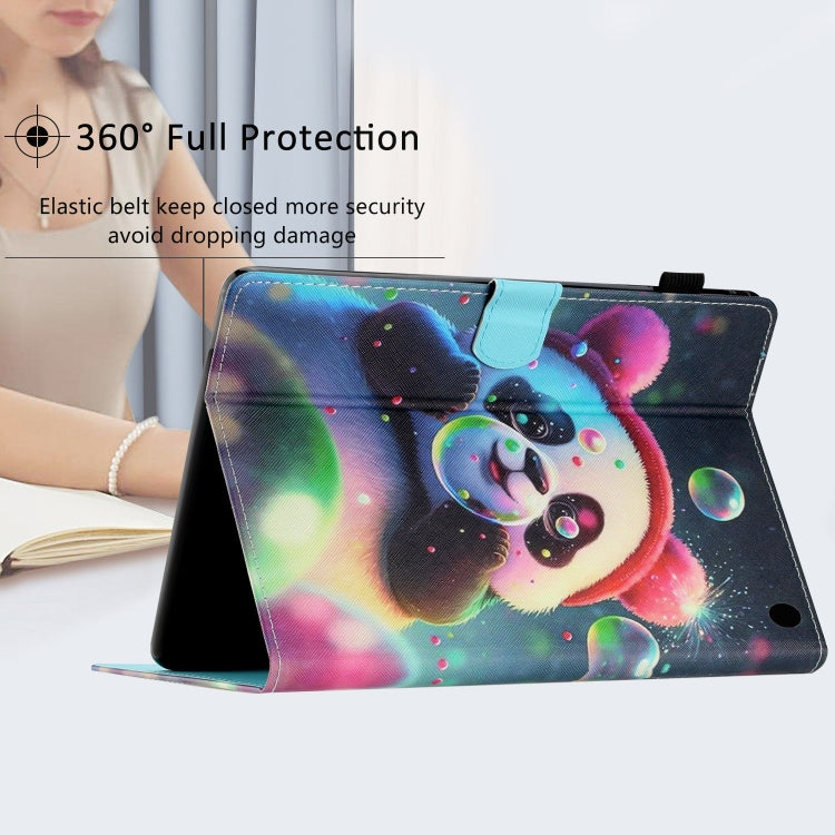 For Amazon Fire HD 8 2020 Coloured Drawing Stitching Smart Leather Tablet Case(Panda) by buy2fix