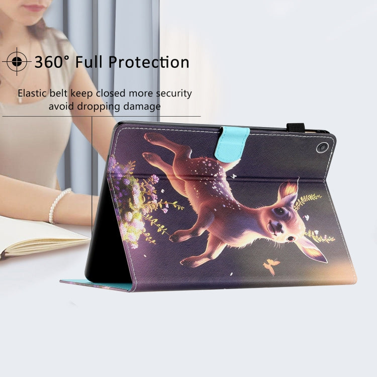 For Amazon Fire HD 10 2019/2017/2015 Coloured Drawing Stitching Smart Leather Tablet Case(Deer) by buy2fix