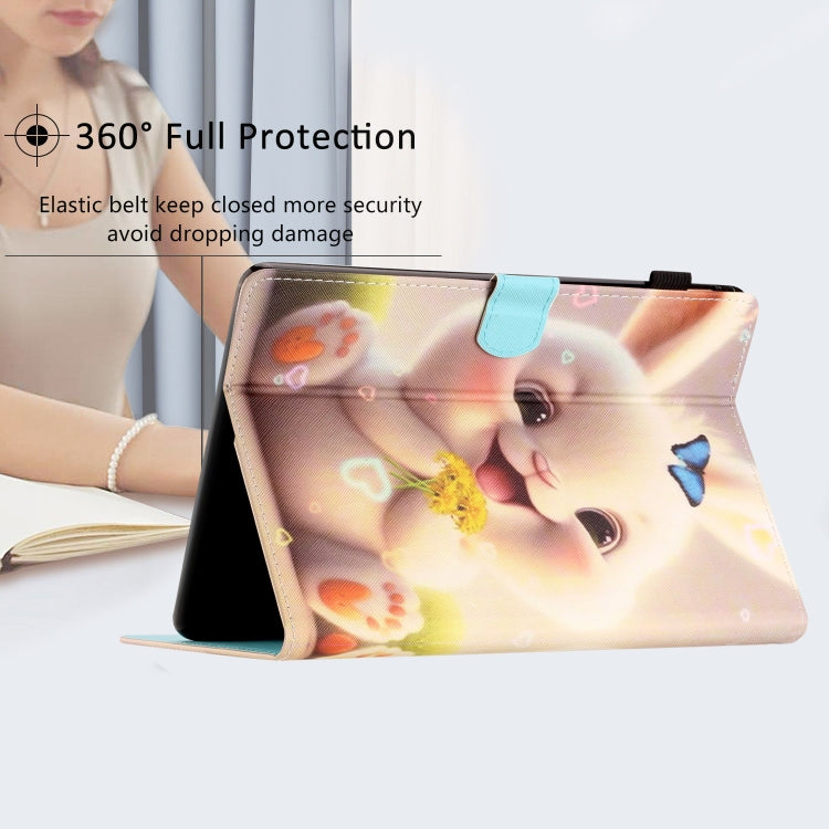 For Amazon Kindle Paperwhite 4/3/2/1 Coloured Drawing Stitching Smart Leather Tablet Case(Rabbit) by buy2fix