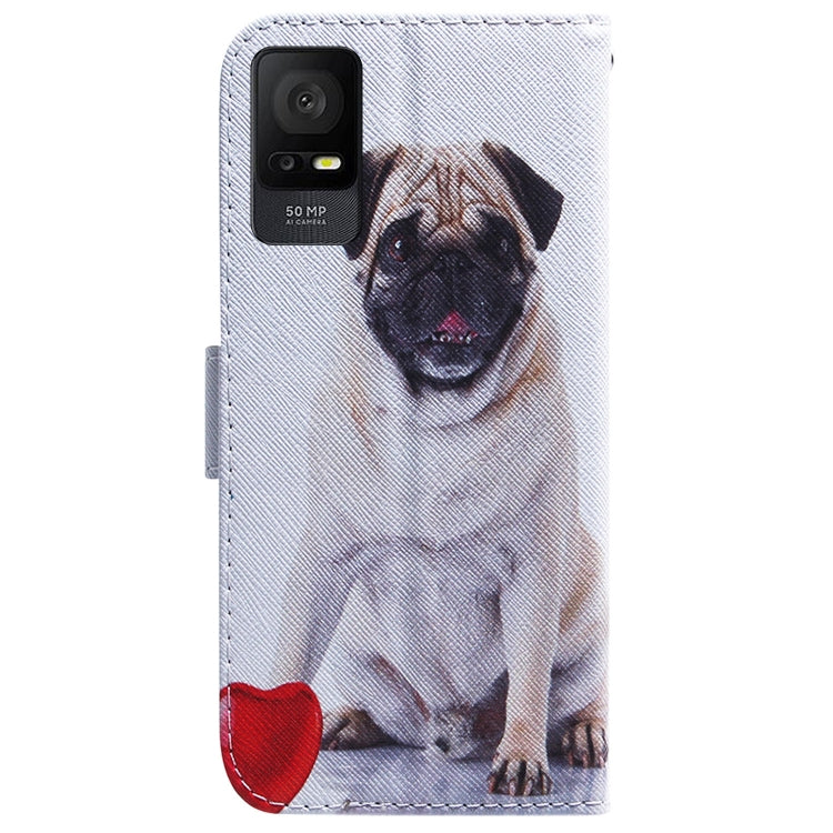 For TCL 408 Coloured Drawing Flip Leather Phone Case(Pug) - TCL by buy2fix | Online Shopping UK | buy2fix