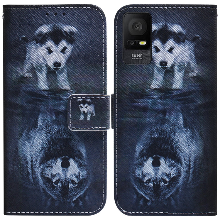 For TCL 408 Coloured Drawing Flip Leather Phone Case(Wolf and Dog) - TCL by buy2fix | Online Shopping UK | buy2fix