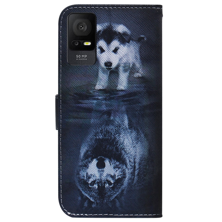For TCL 408 Coloured Drawing Flip Leather Phone Case(Wolf and Dog) - TCL by buy2fix | Online Shopping UK | buy2fix