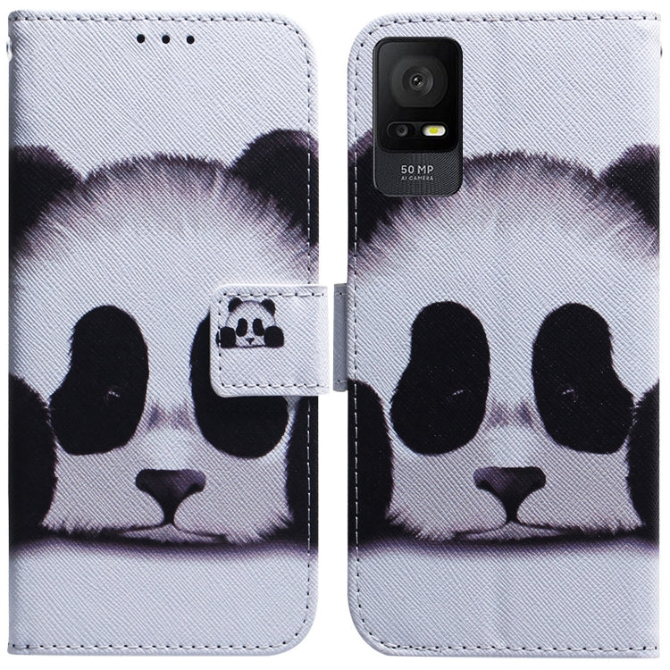 For TCL 408 Coloured Drawing Flip Leather Phone Case(Panda) - TCL by buy2fix | Online Shopping UK | buy2fix