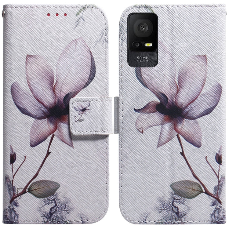 For TCL 408 Coloured Drawing Flip Leather Phone Case(Magnolia) - TCL by buy2fix | Online Shopping UK | buy2fix