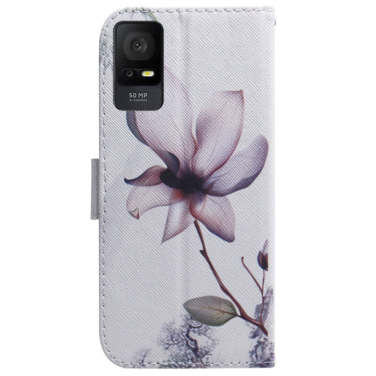 For TCL 408 Coloured Drawing Flip Leather Phone Case(Magnolia) - TCL by buy2fix | Online Shopping UK | buy2fix