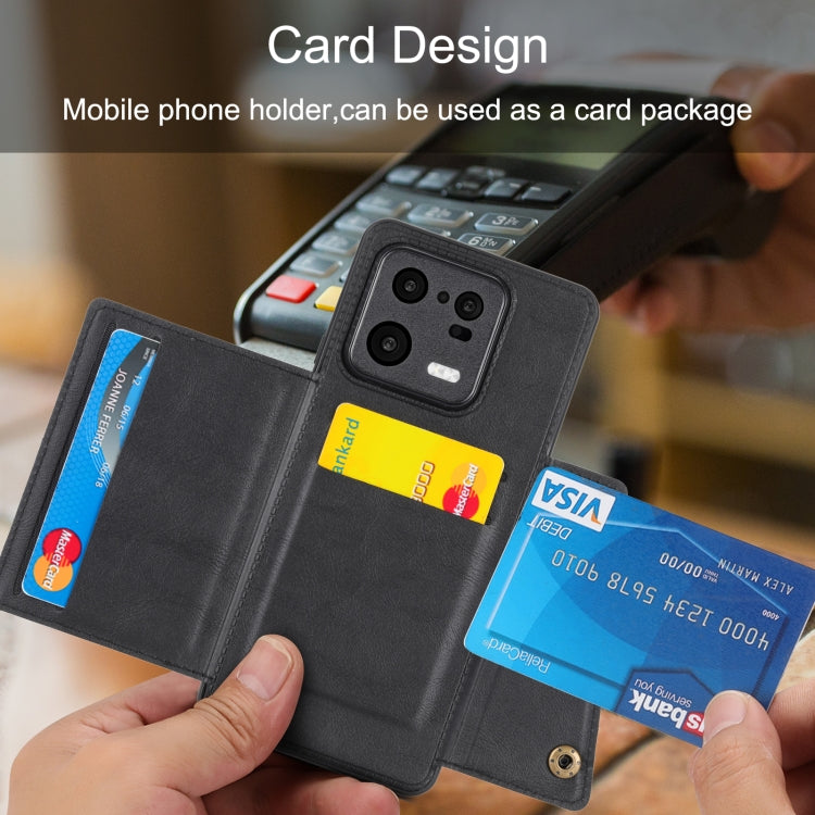 For Xiaomi 13 Double Buckle Magnetic Phone Case(Blue) by buy2fix