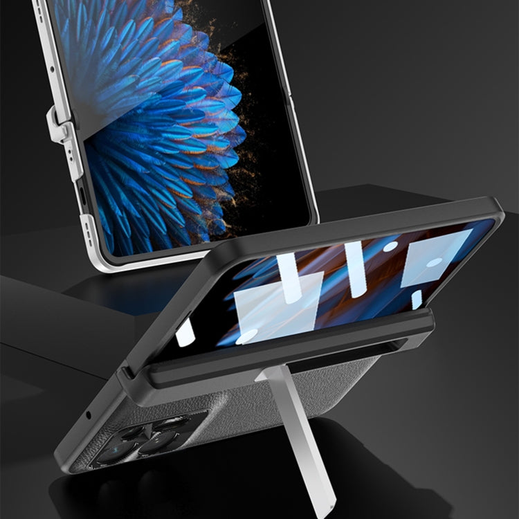 For OPPO Find N2 GKK Magnetic Hinge Flip Leather Phone Case with Holder(Green) by GKK