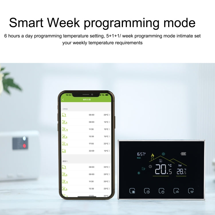 BHT-8000RF-VA- GAB Wireless Smart LED Screen Thermostat Without WiFi, Specification:Water / Electric Heating - Thermostat & Thermometer by buy2fix | Online Shopping UK | buy2fix