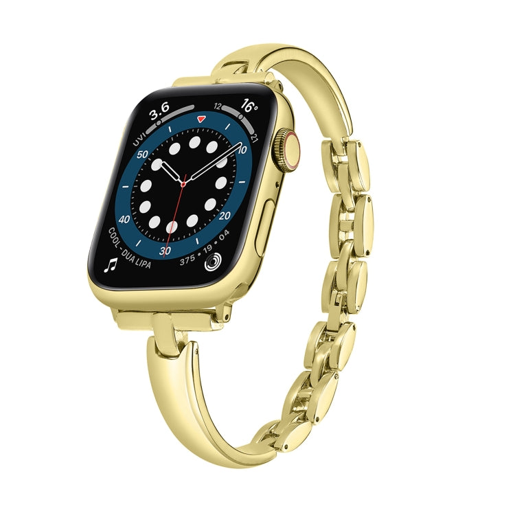 Bracelet Chain Metal Watch Band For Apple Watch Ultra 49mm&Watch Ultra 2 49mm / Series 9&8&7 45mm / SE 3&SE 2&6&SE&5&4 44mm / 3&2&1 42mm(Gold) - Watch Bands by buy2fix | Online Shopping UK | buy2fix