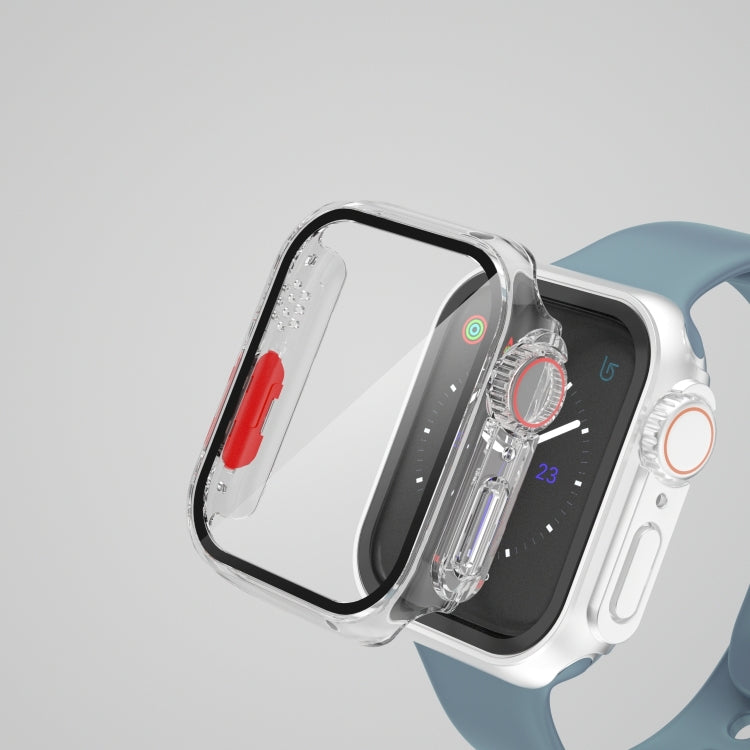 For Apple Watch Series SE 2 / 6 / SE / 5 / 4 40mm Film PC Watch Case with Detachable Button(Transparent) - Watch Cases by buy2fix | Online Shopping UK | buy2fix
