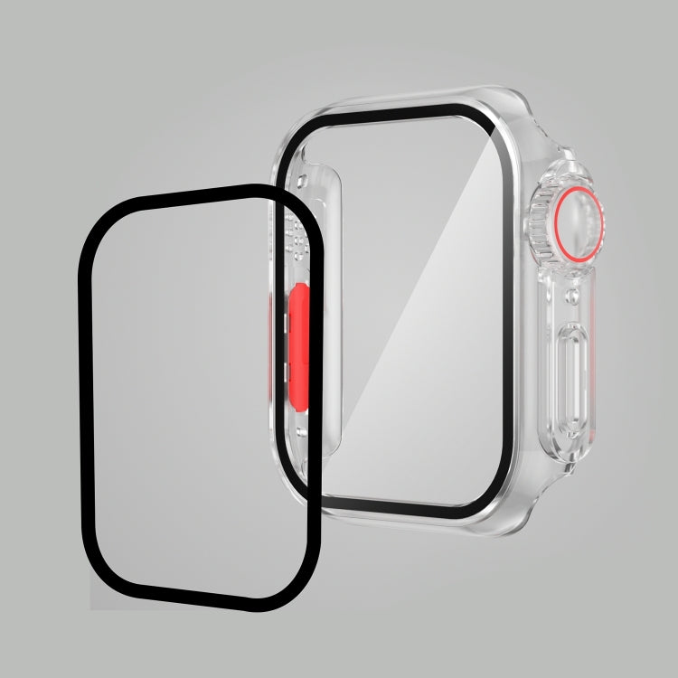 For Apple Watch Series SE 2 / 6 / SE / 5 / 4 44mm Film PC Watch Case with Detachable Button(Transparent) - Watch Cases by buy2fix | Online Shopping UK | buy2fix