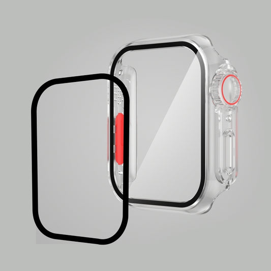 For Apple Watch Series SE 2025 / SE 2 / 6 / SE / 5 / 4 44mm Film PC Watch Case with Detachable Button(Transparent) by buy2fix