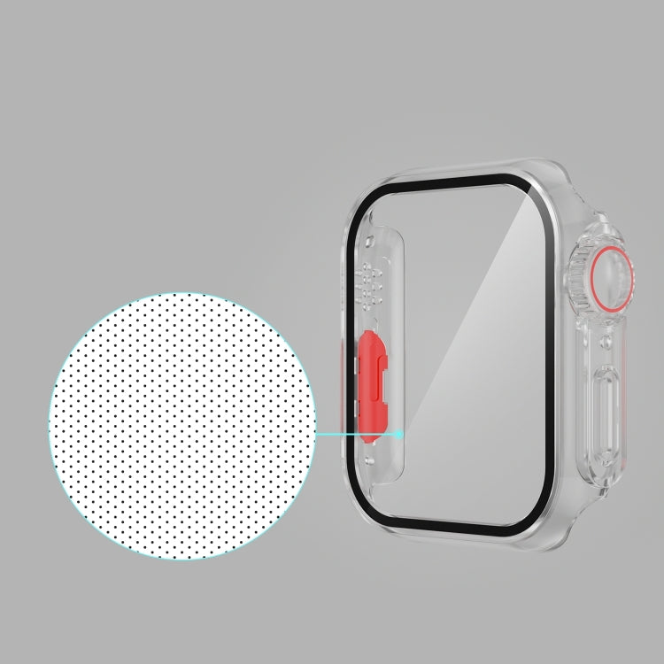 For Apple Watch Series SE 2 / 6 / SE / 5 / 4 44mm Film PC Watch Case with Detachable Button(Transparent) - Watch Cases by buy2fix | Online Shopping UK | buy2fix