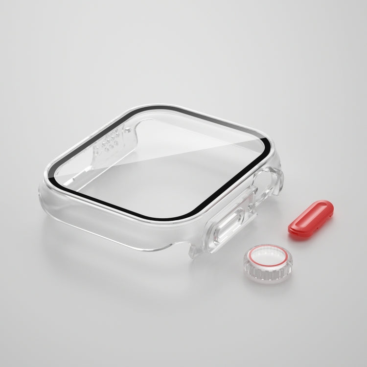 For Apple Watch Series SE 2 / 6 / SE / 5 / 4 44mm Film PC Watch Case with Detachable Button(Transparent) - Watch Cases by buy2fix | Online Shopping UK | buy2fix