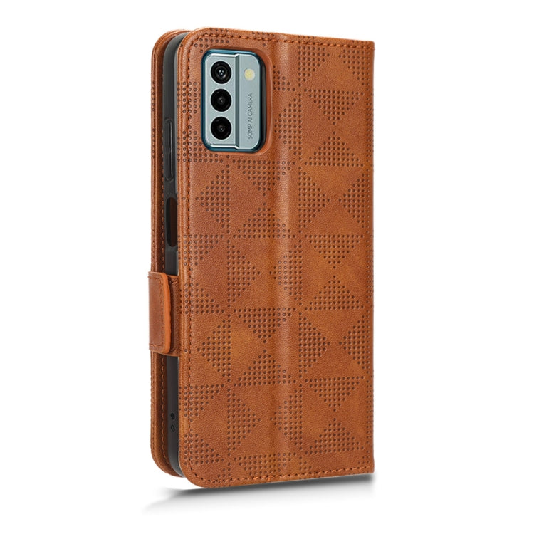 For Nokia G22 4G Symmetrical Triangle Leather Phone Case(Brown) - Nokia Cases by buy2fix | Online Shopping UK | buy2fix