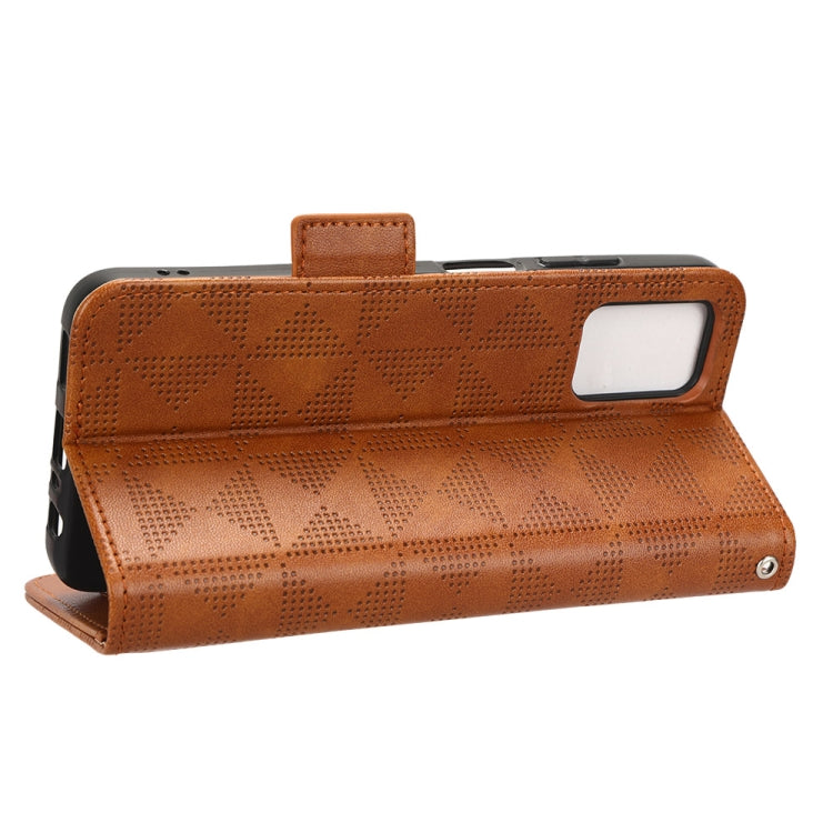 For Nokia G22 4G Symmetrical Triangle Leather Phone Case(Brown) - Nokia Cases by buy2fix | Online Shopping UK | buy2fix