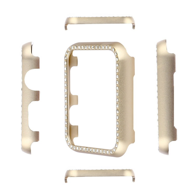 For Apple Watch Series 3&2&1 38mm Aluminum Alloy Diamond Watch Protective Case(Gold) - Watch Cases by buy2fix | Online Shopping UK | buy2fix